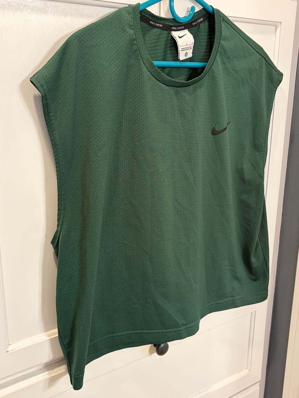 Nike Swim Men’s Large Green Mesh Cropped Cover Up Tank Top Sleeveless